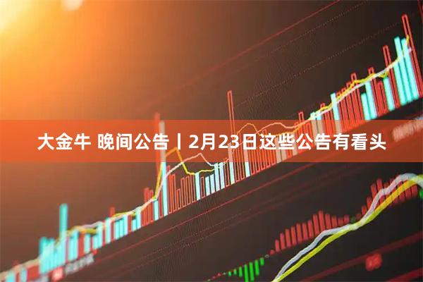 大金牛 晚间公告丨2月23日这些公告有看头